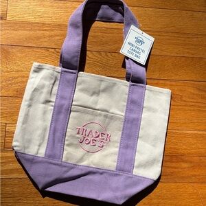 Purple and Cream mini pastel Canvas Tote Bag